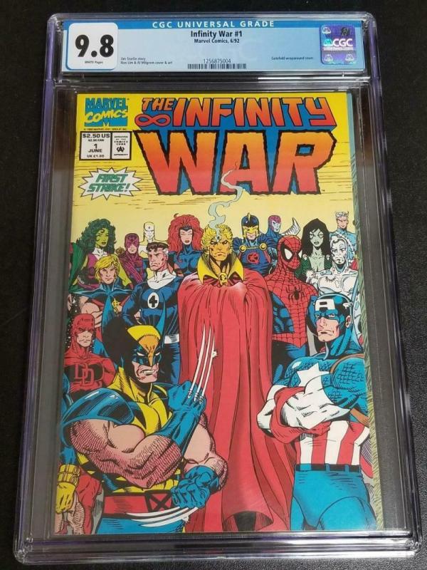 INFINITY WAR #1, NM/M, CGC = 9.8, Wolverine, Spider-man, Thanos, 1992, Avengers