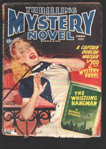 Thrilling Mystery Novel-Summer 1945-Strangulation terror cover-The Whistling...