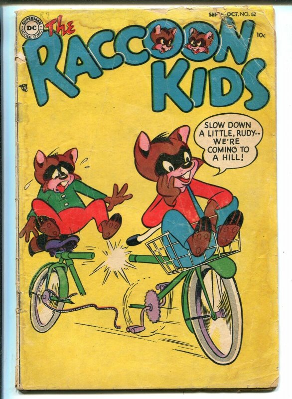THE RACCOON KIDS #52-1954-DC COMICS-1ST ISSUE-BICYCLE-SHELDON MAYER-fr/good