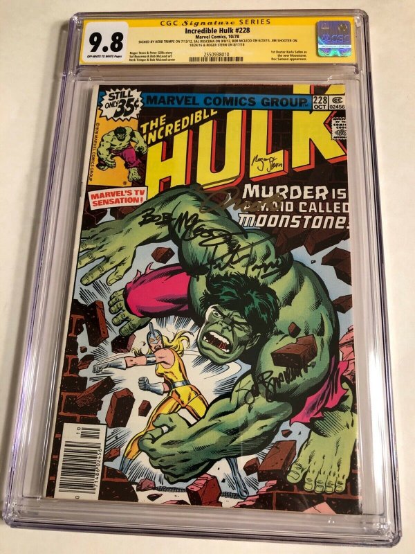 CGC SS 9.8 Incredible Hulk #228 signed by Trimpe Buscema McLeod Shooter & Stern