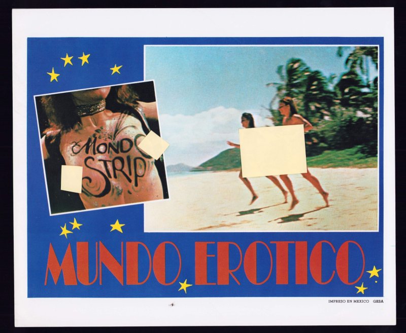 1973 Mundo Erotico (Erotic World) Vintage Lobby Card Printed in Mexico. 4 pc LOT