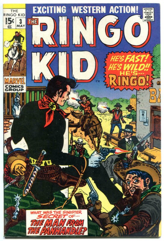 RINGO KID #3, VF+, Gunfights, 1970, Man from Panhandle, more Western in store