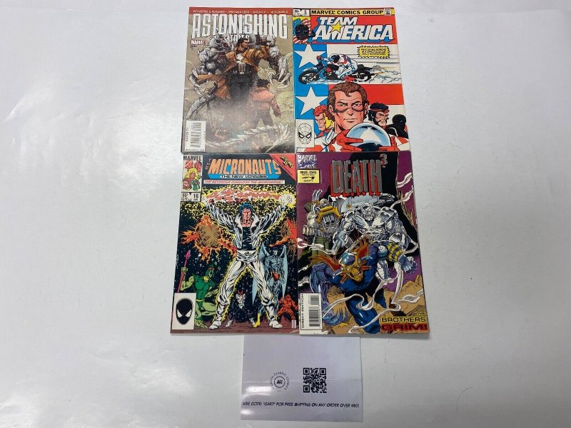 4 MARVEL comic books Astonishing #2 Team America #5 Micro #16 Death3 #1 75 KM11