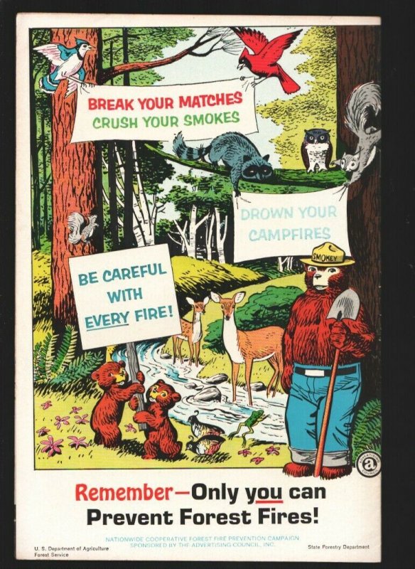 True Story of Smokey The Bear 1969-Origin issue-Fire prevention promo comic b...
