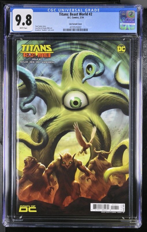 Titans Beast World #2 CGC 9.8 Kendrick Kunkka Lim Starro Variant Cover DC 2023