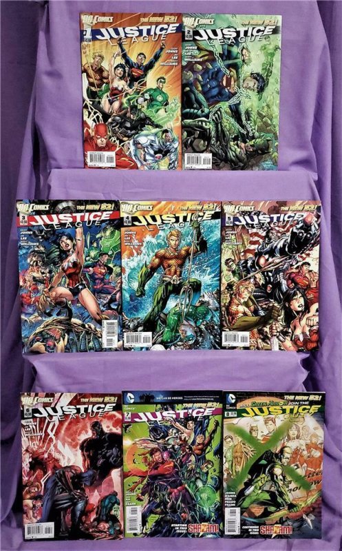 JUSTICE LEAGUE #1 - 8 Geoff Johns Jim Lee Shazam DC New 52 (DC 2011) 