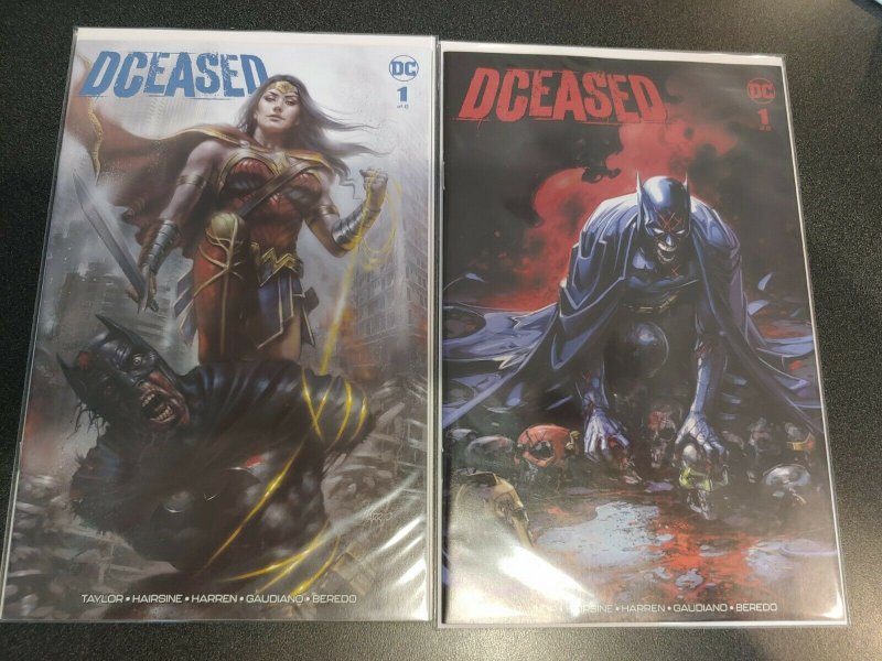 DCeased #1 Lucio Parrillo & Clayton Crain variant lot. SCORPION COMICS W/COA