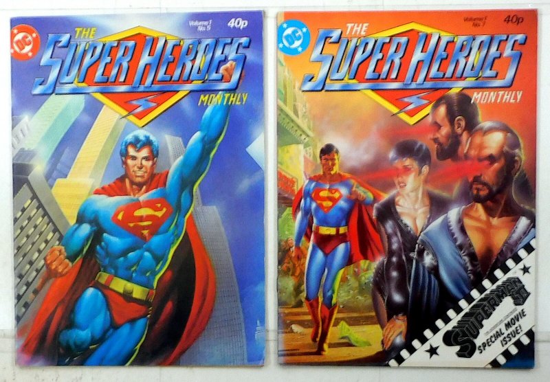 Super Heroes Monthly UK Lot 2 #5, 7 London Editions 1981 Reprint DC Comics