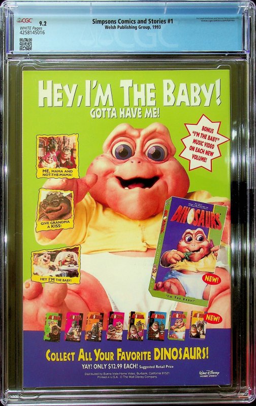 Simpsons Comics and Stories (1993) - CGC 9.2-Cert#4258145016-with bag & inserts