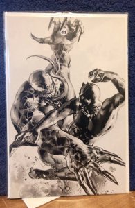 Black Panther #1 Mike Deodato Jr. Black and White Virgin Art Variant (2018)