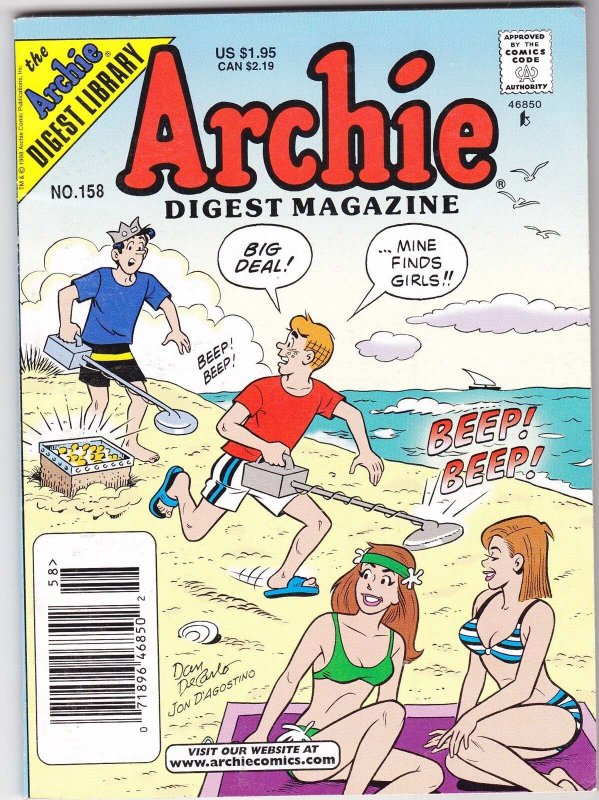 Archie Digest Magazine 158 Newsstand Fn Archie Beach Bikini Cover We Com Comic Books