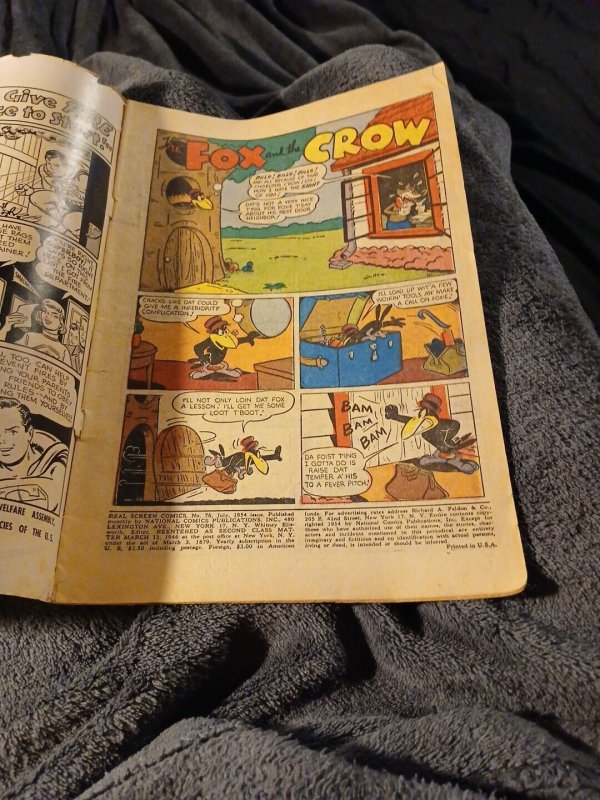 DC REAL SCREEN COMICS #76 July 1954 Golden Age Funny Animal Cartoon Fox And Crow