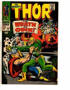 Mighty Thor # 147 VF/NM Marvel Comic Book Odin Loki Avengers Hammer Sif J246
