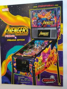 Avengers Infinity Quest Premium Edition Pinball FLYER Marvel Comics Super Heroes 
