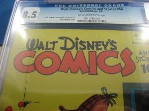 WALT DISNEY COMICS STORIES 56 CGC 8.5 BARKS  DELL 1945