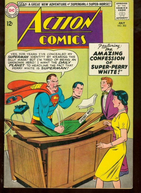 ACTION COMICS #302 DC SUPERMAN 1963 JIMMY OLSEN LOIS FN