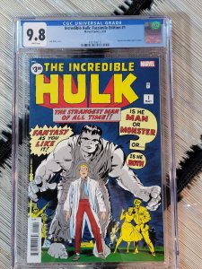 CGC 9.8 The Incredible Hulk Facsimile Edition #1 Comic Book 2023 - Marvel Kirby