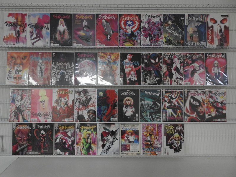 Spider-Gwen 2nd Series Complete Run 1-34! + Annual #1 and 3 Variants! Avg VF/NM!