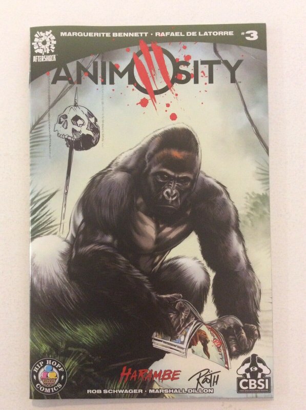 ANIMOSITY #3 -Ltd 200 Copies- Harambe Color Variant Signed/Sketch  by Mike Rooth