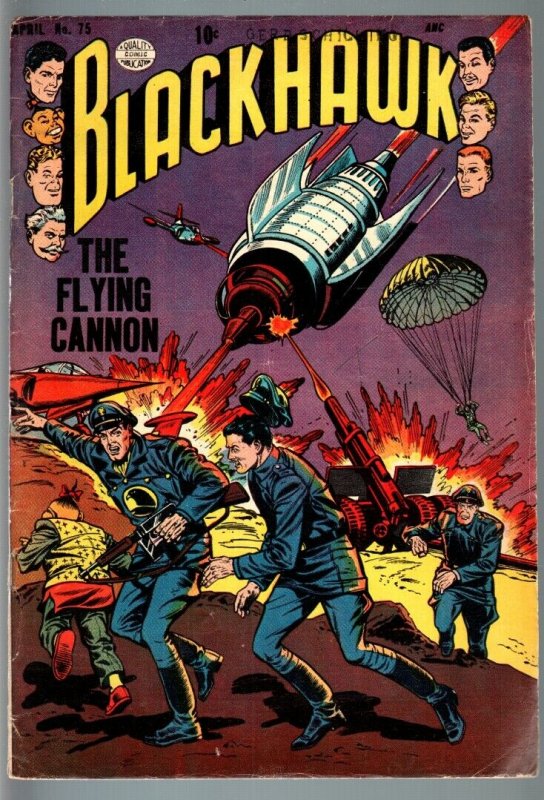 BLACKHAWK #75-QUALITY WAR-GOLDEN AGE-SCI-FI COVER VG