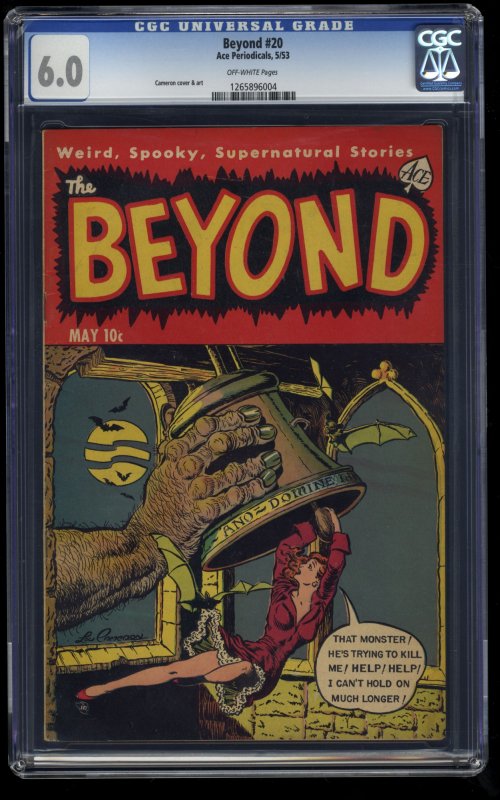 Beyond #20 CGC FN 6.0 Off White PCH Horror Classic Monster Belltower Cover!