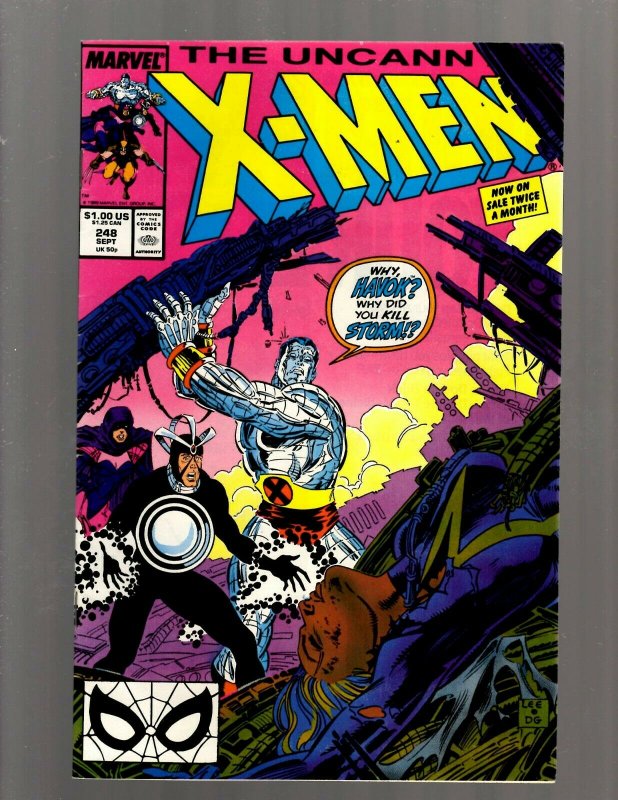 Uncanny X-Men # 248 VF Marvel Comic Book Jim Lee Wolverine Storm Cyclops J450