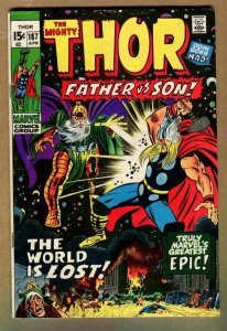 Thor #187 - Father vs. Son! - 1971 (Grade 7.0) WH 