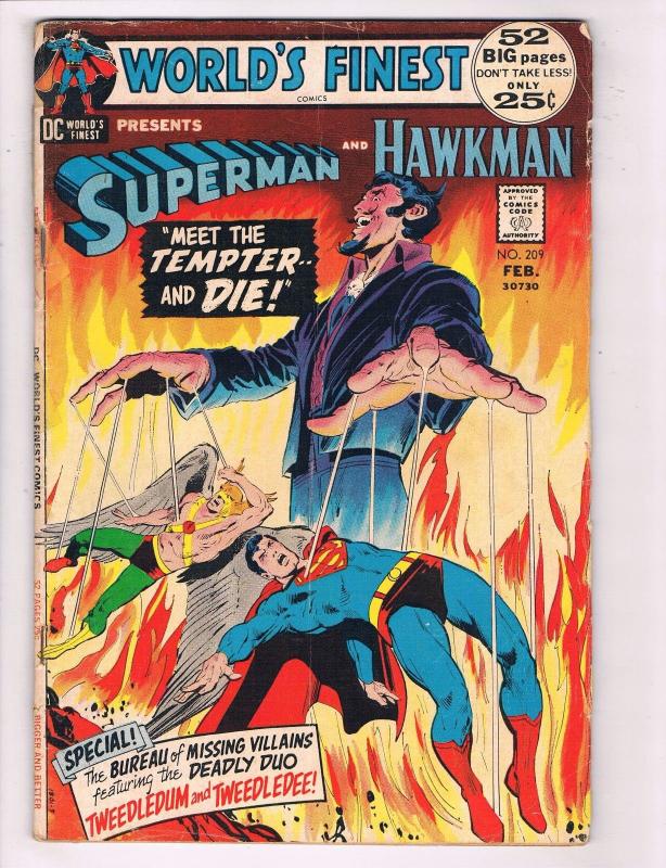 World's Finest Comics # 209 VG DC Comic Book Batman Superman Flash Joker J76