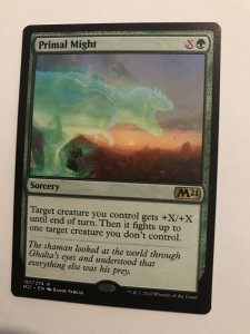 PRIMAL MIGHT : Magic the Gathering MTG card; Core 2021, NM, Rare, Green Stompy
