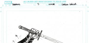 Arte de capa original Sergio Davila Deadpool #5 Marvel Death Grip publicada-