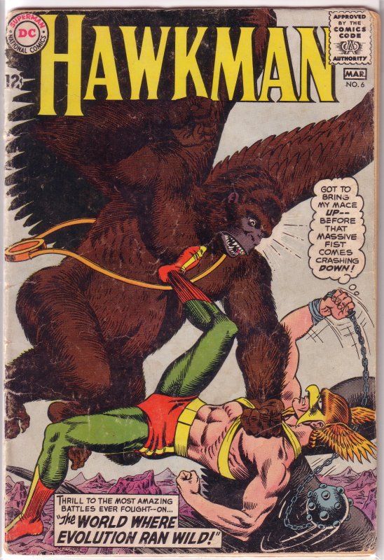 Hawkman   vol. 1   # 6 FR/GD Fox/Anderson, flying gorillas