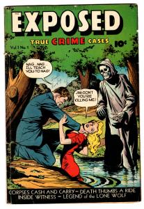 EXPOSED #1 comic book 1948-DS PUBLISHING violent Skeleton cover