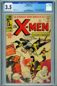 X-MEN #1 cgc 3.5-First issue-Marvel Key comic book 4216268001