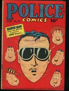 POLICE COMICS #43-PLASTIC MAN-RARE GOLDEN AGE VG