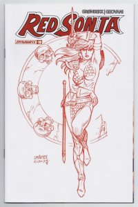 Red Sonja #10 Cvr Q Linsner 1:10 Fiery Red Variant (Dynamite, 2024) NM