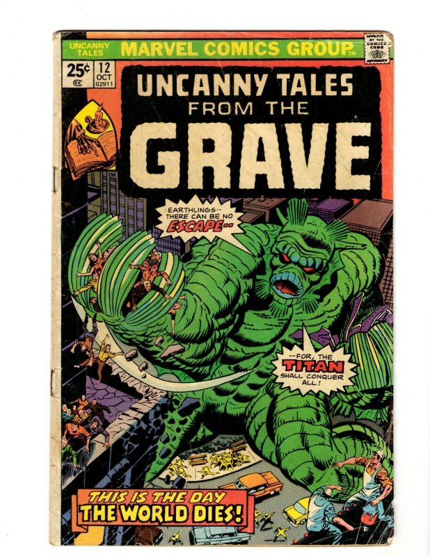 Uncanny Tales From the Grave #12 ORIGINAL Vintage 1975 Marvel Comics 