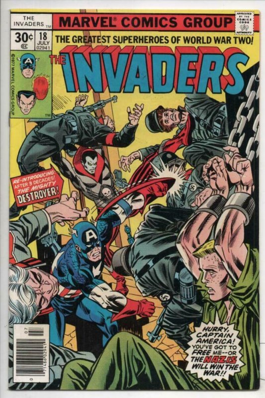 INVADERS #18, VF, Captain America, Human Torch, 1975 1977, more in store