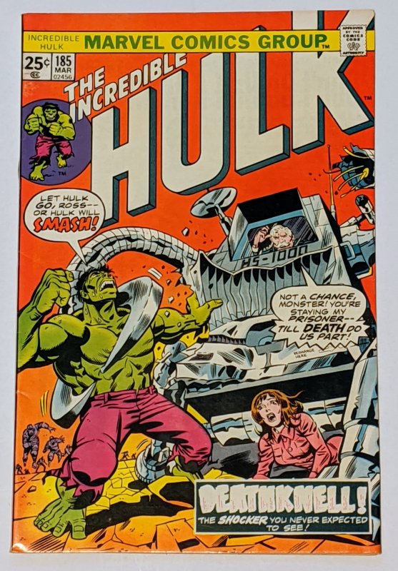 The Incredible Hulk #185 (Mar 1975, Marvel) VF- 7.5 Death of Col Armbuster