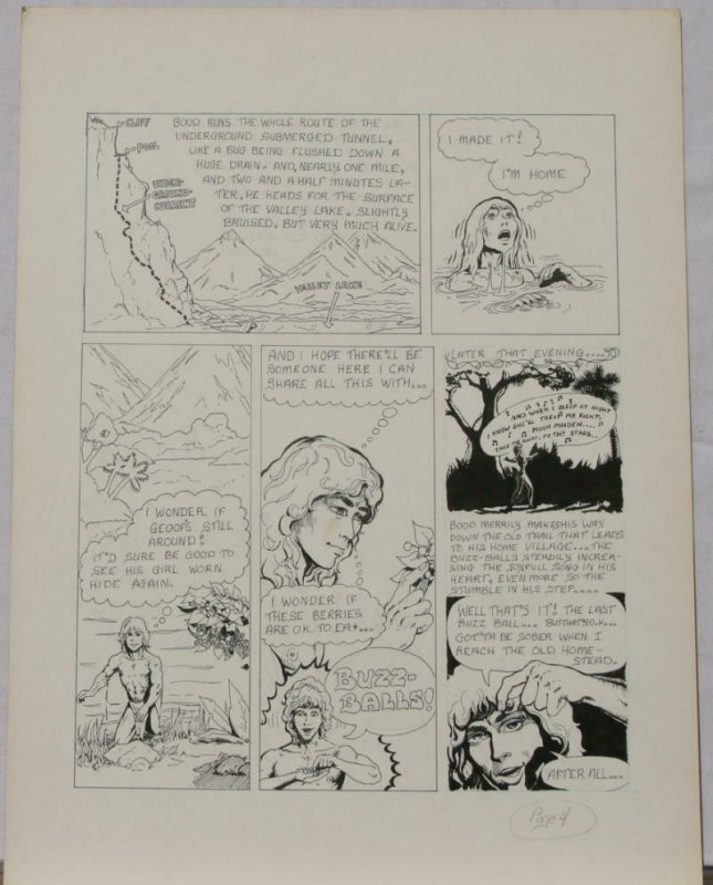 BUDD ROOT original art, CAVEBOY? Cavewoman, early work,1978,15 x 20,