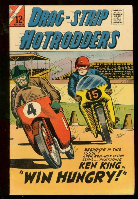 DRAG-STRIP HOTRODDERS #12 1966 CHARLTON MOTORCYLE COVER FN/VF