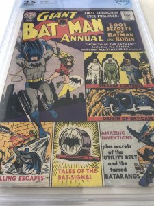 Batman Annual 1, CGC 2.5, great backstories!