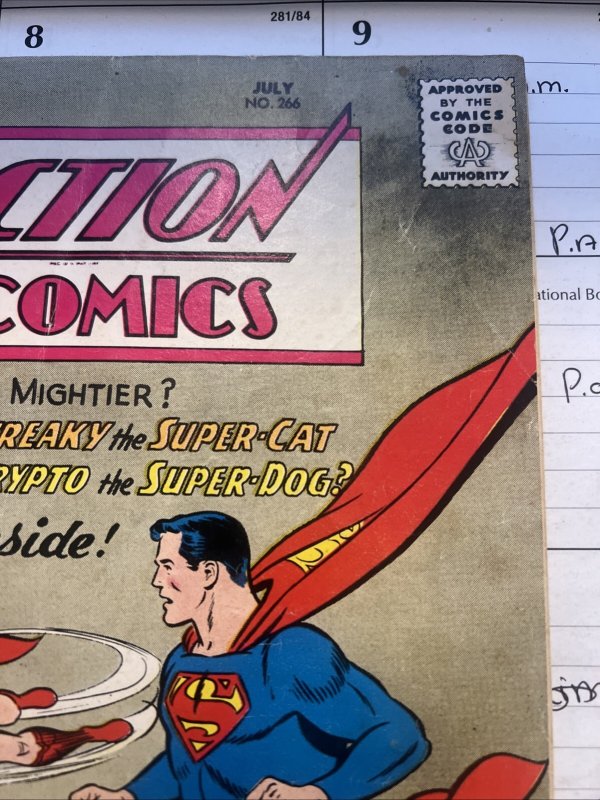 DC Action Comics #266  Silver Age 10 cent 1960 Supergirl Super-Cat, Super-Dog