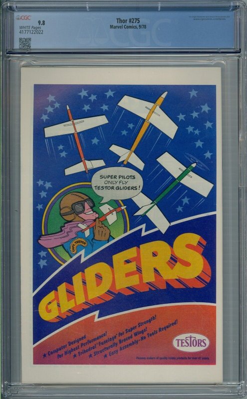THOR #275 CGC 9.8 LOKI JOHN BUSCEMA WHITE PAGES