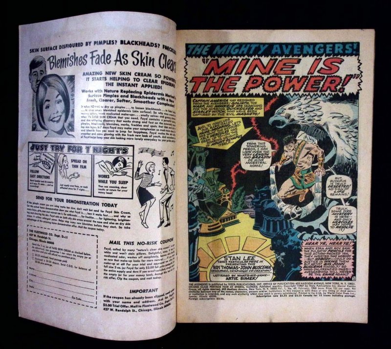 Avengers #49 Feb 1968 1st Typhon app! Magneto, Scarlet Witch! Marvel Comics KEY