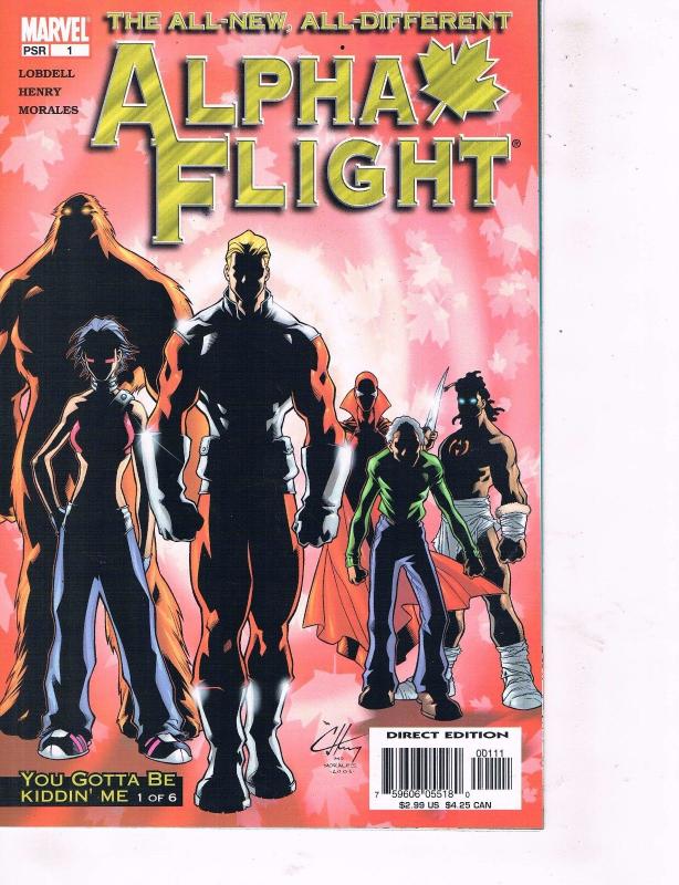 Lot Of 4 Alpha Flight Marvel Comic Books # 1 2 3 4 X-Men Wolverine Gambit TW24