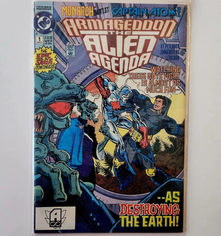 1991 DC Comics Armageddon The Alien Agenda #1 Comic Book Vintage Capt Atom 