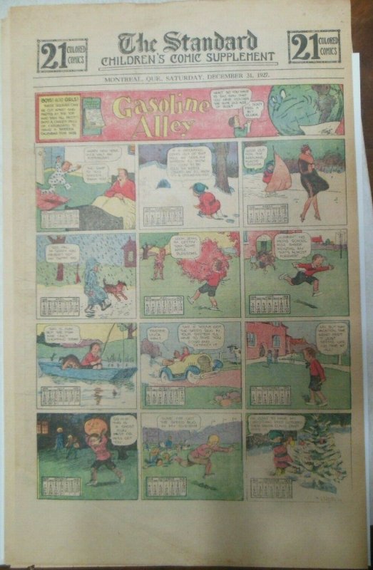 (48) Gasoline Alley Sunday Pages by Frank King from 1928 Size: 11 x 15 inches