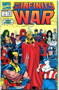 INFINITY WAR #1, VF/NM, Wolverine, Spider-man, Thanos, 1992, Avengers