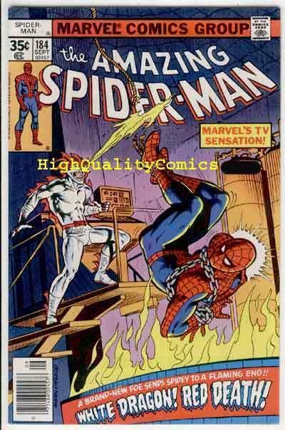 AMAZING SPIDER-MAN #184, VF+, White Dragon, Marv Wolfman, 1963, Red Death