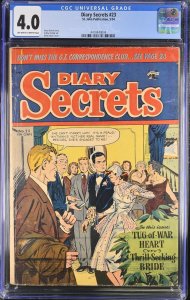 Diary Secrets #23 CGC 4.0 Matt Baker Cover St. John Comics 1954